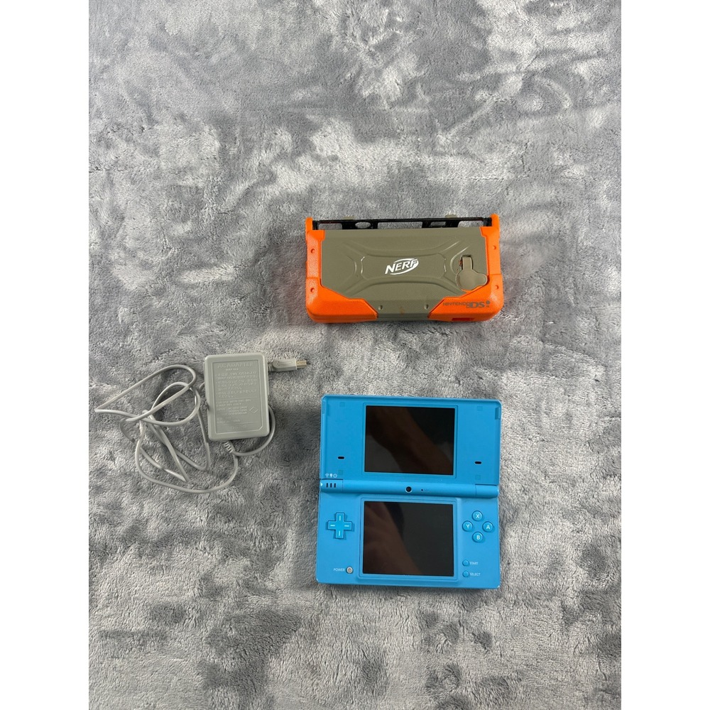 Nintendo DSi Electric Blue Console TWL-001 Bundle with Nerf Case and Charger